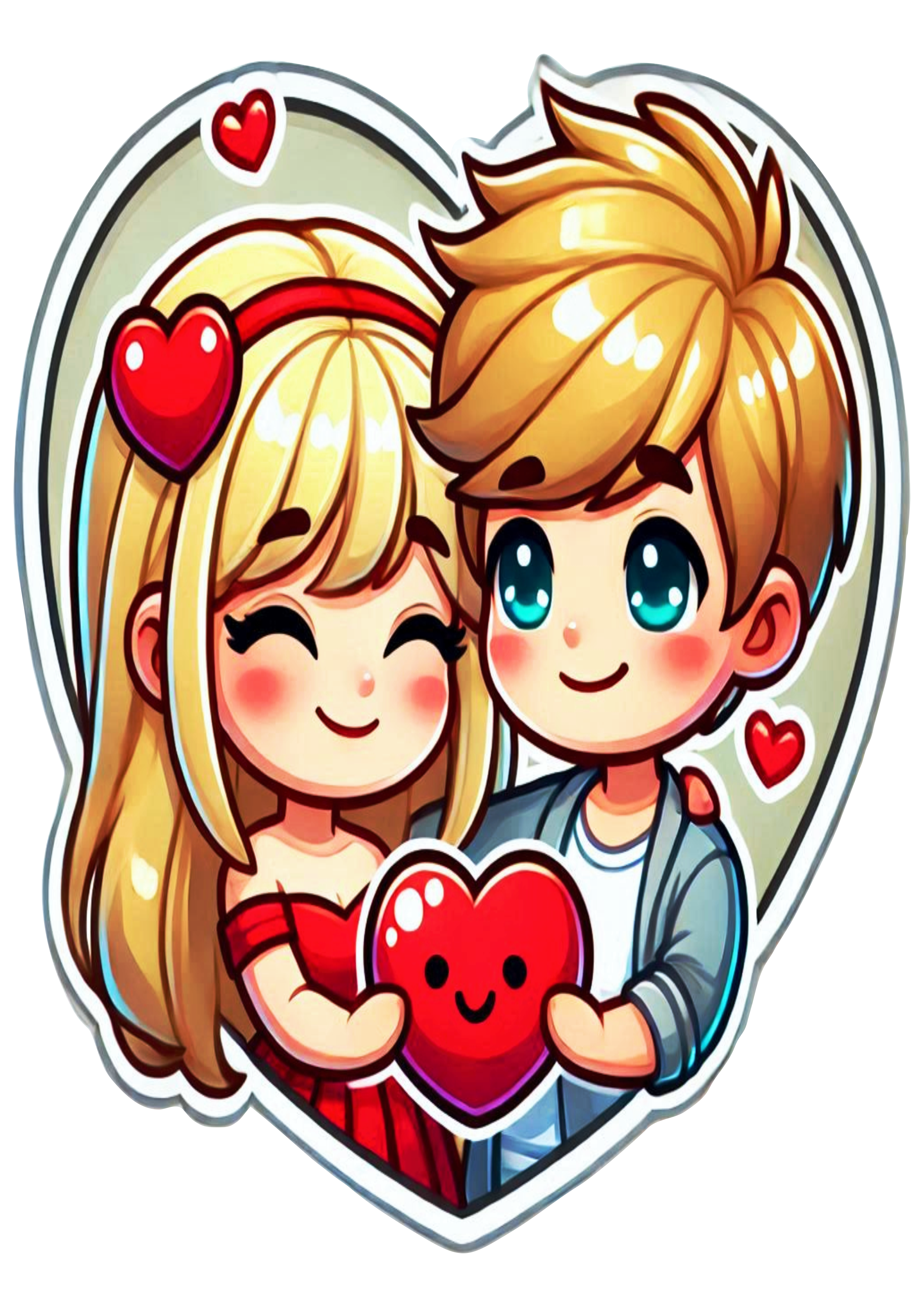 HeartShaped Blonde Couple Image PNG