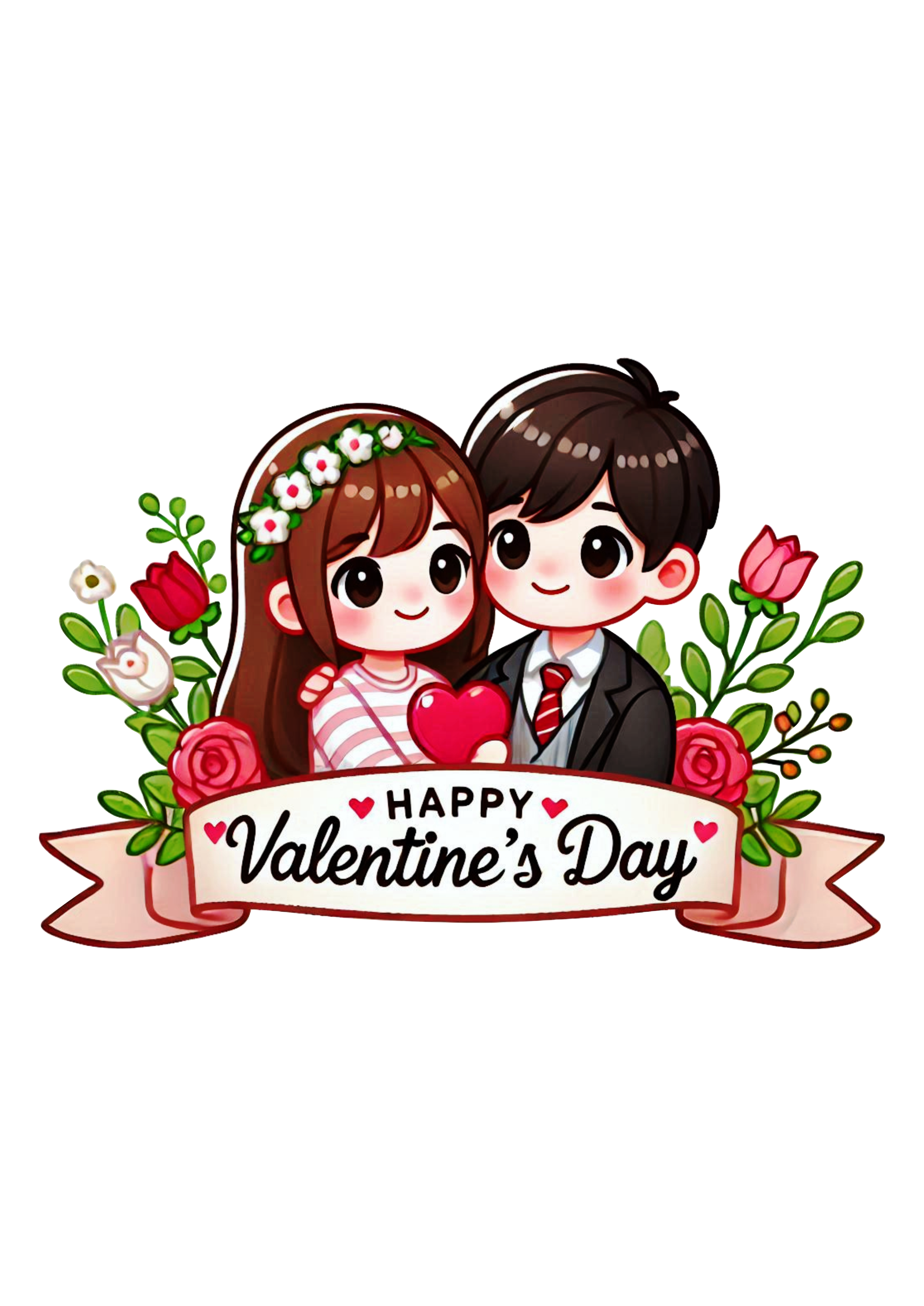 Happy valentines day PNG image decor for print and work designer cute