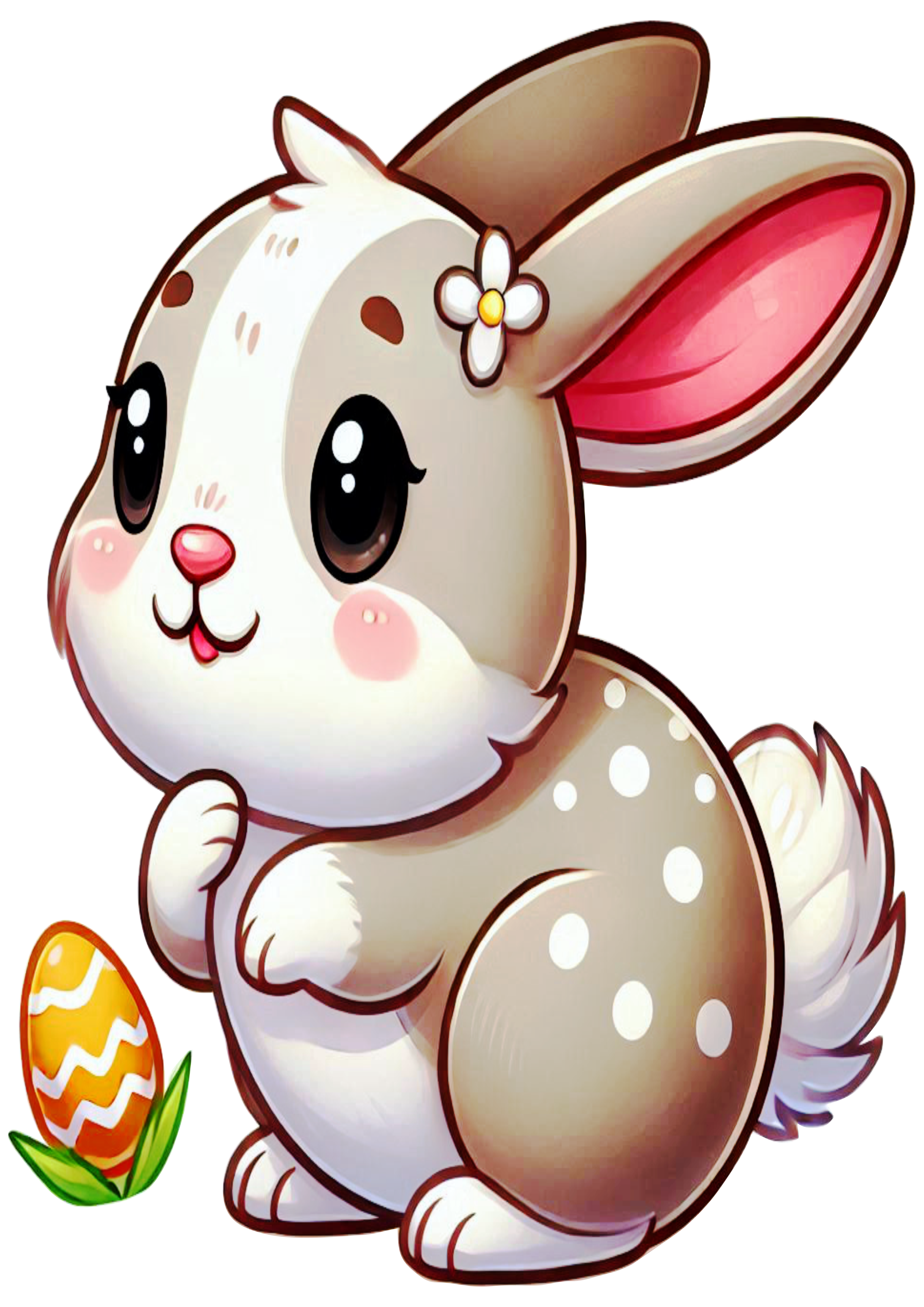 Happy Easter bunny simple drawing PNG