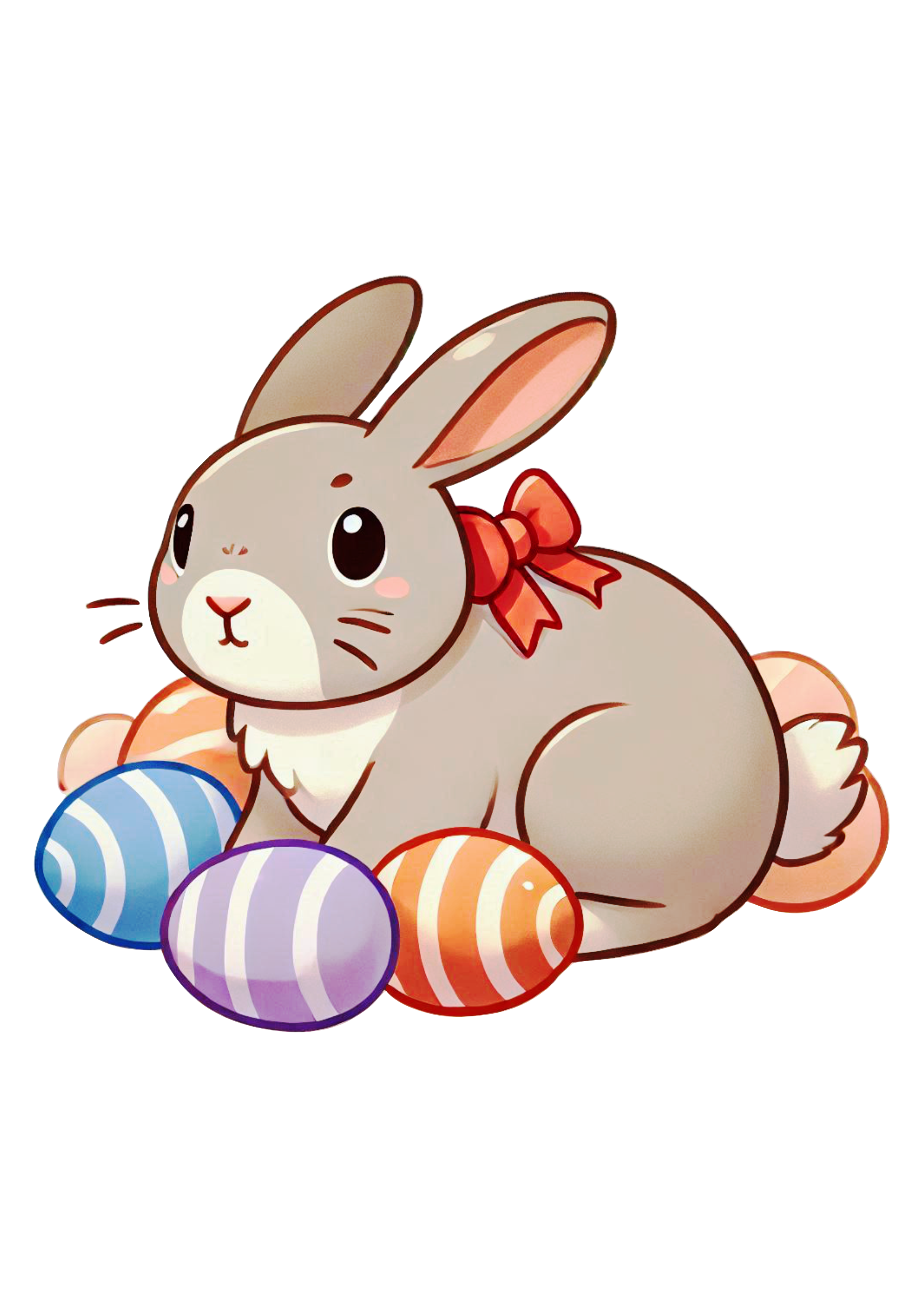 Happy Easter bunny simple drawing easter egg PNG