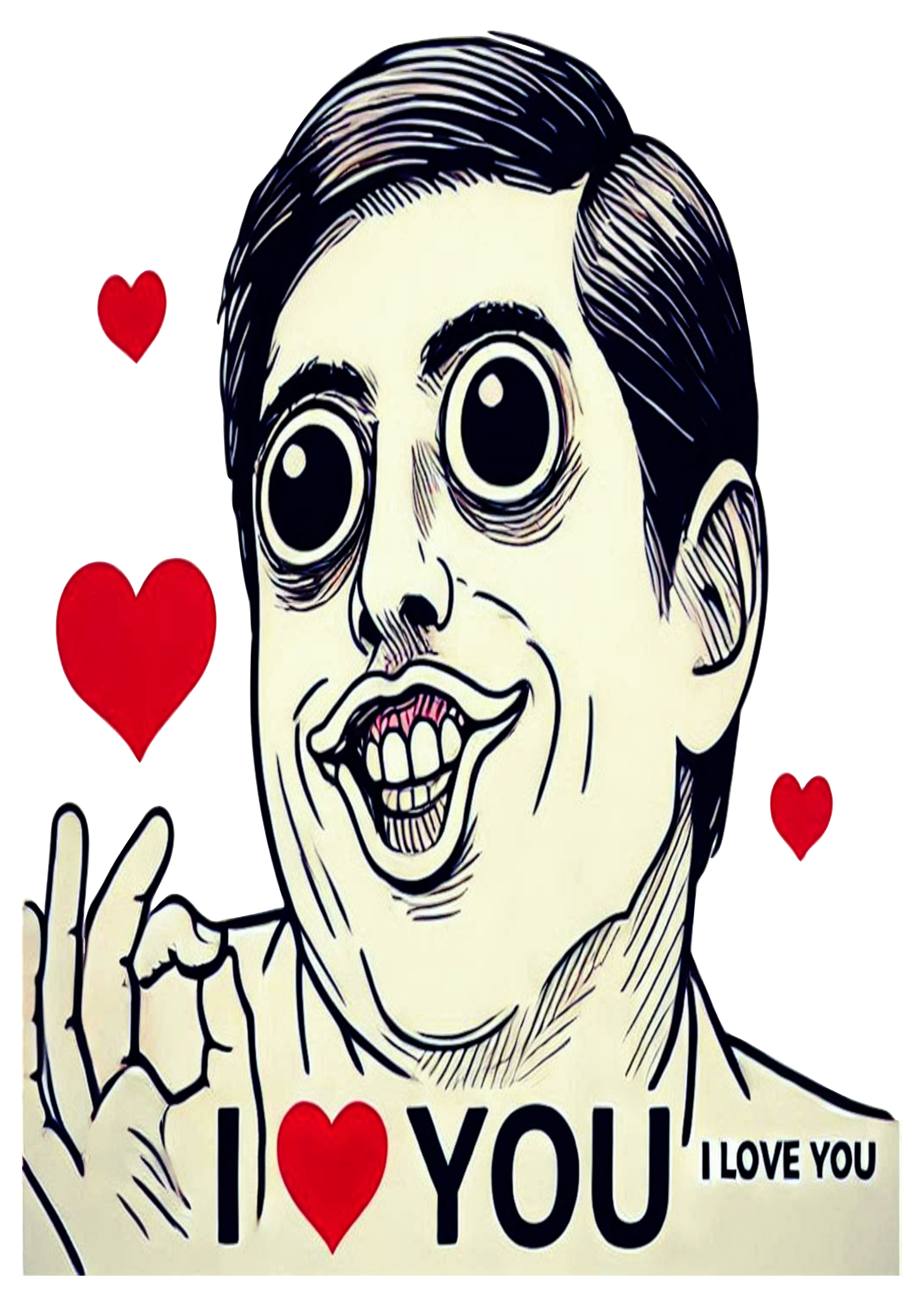 Valentines Day Derp Face Meme Funny PNG Image for Crafts and Decor