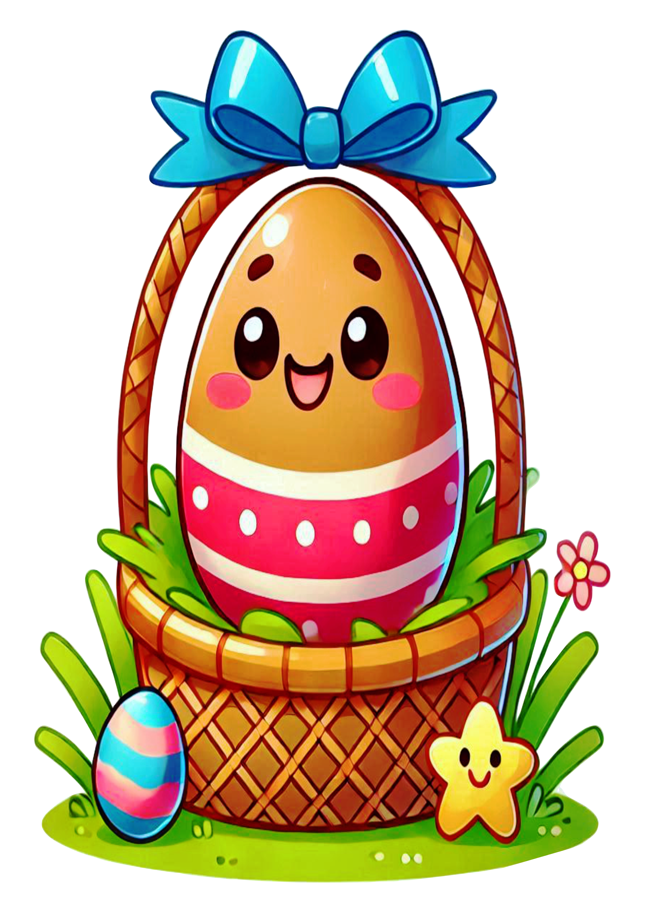 Easter egg image decor for print basket PNG