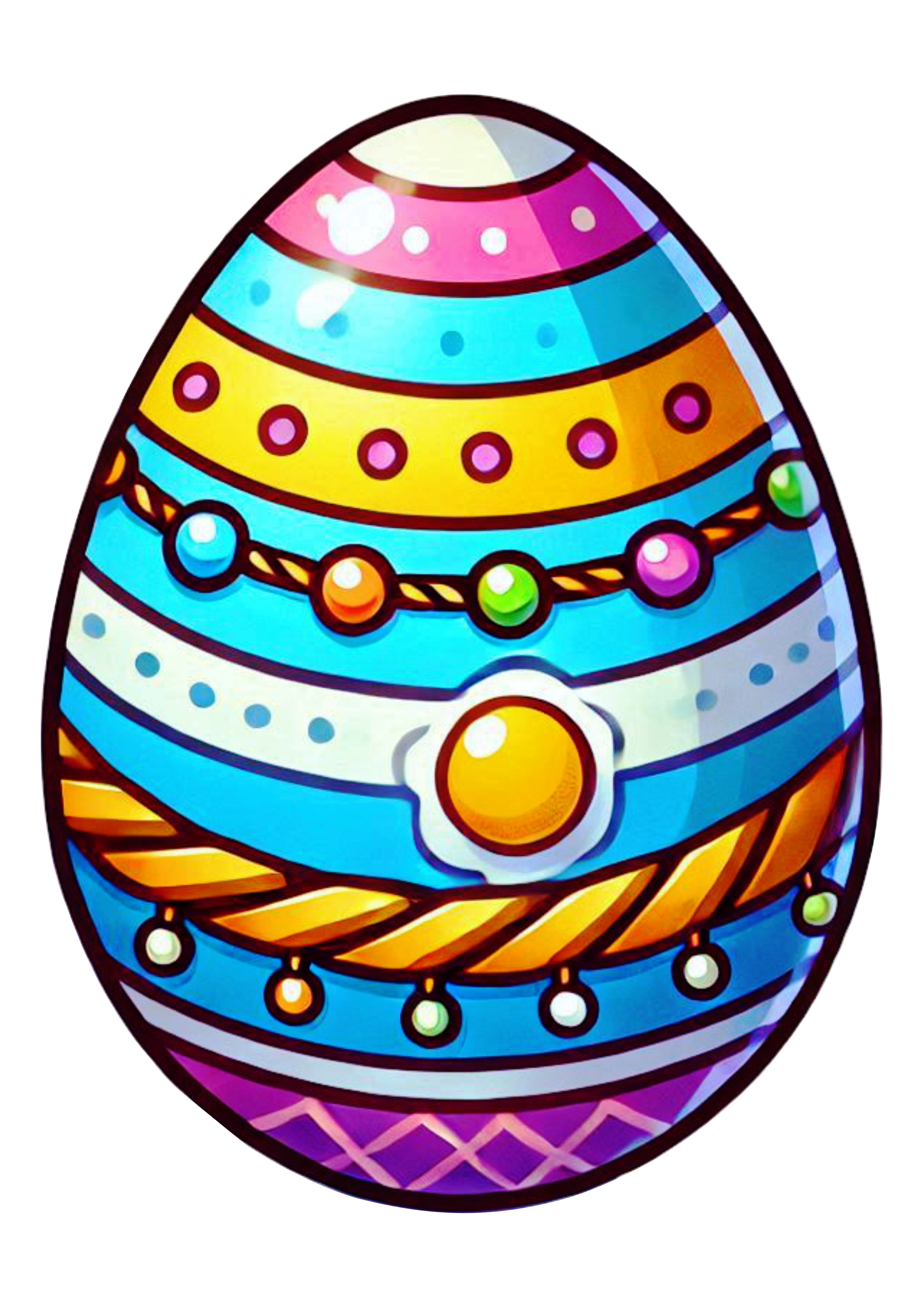 Easter egg image decor for print coloring PNG