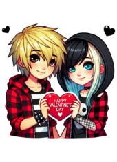 emo couple valentines day heart1