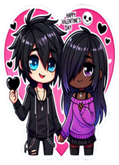 emo couple valentines day heart10