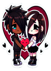 emo couple valentines day heart11