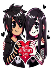 emo couple valentines day heart12