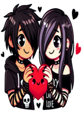 emo couple valentines day heart13