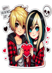 emo couple valentines day heart2