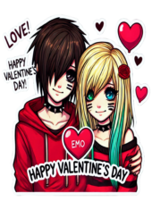 emo couple valentines day heart3