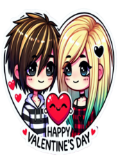 emo couple valentines day heart4