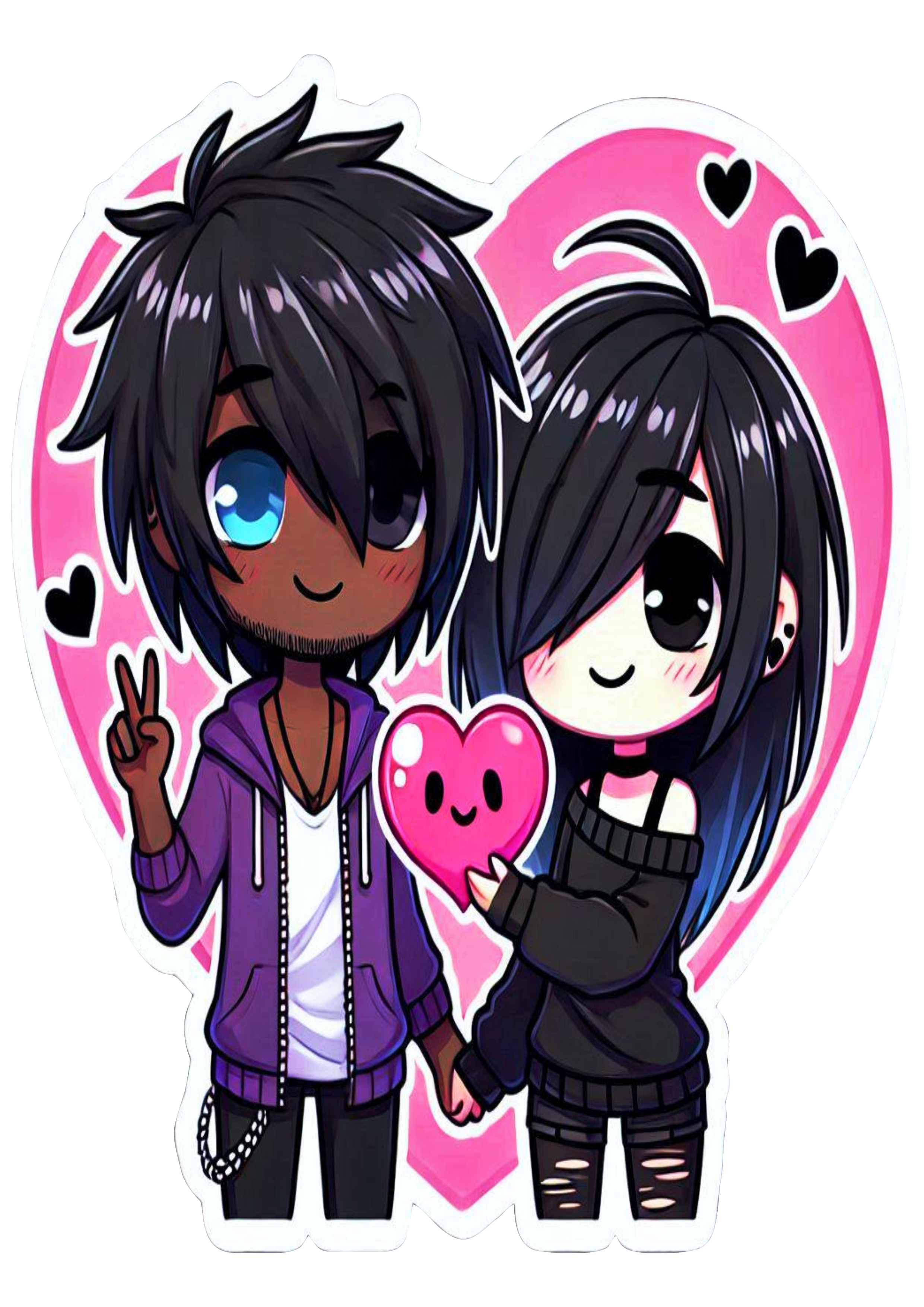 Cute images valentines day emo couple PNG