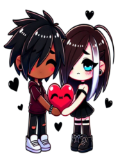 emo couple valentines day heart9