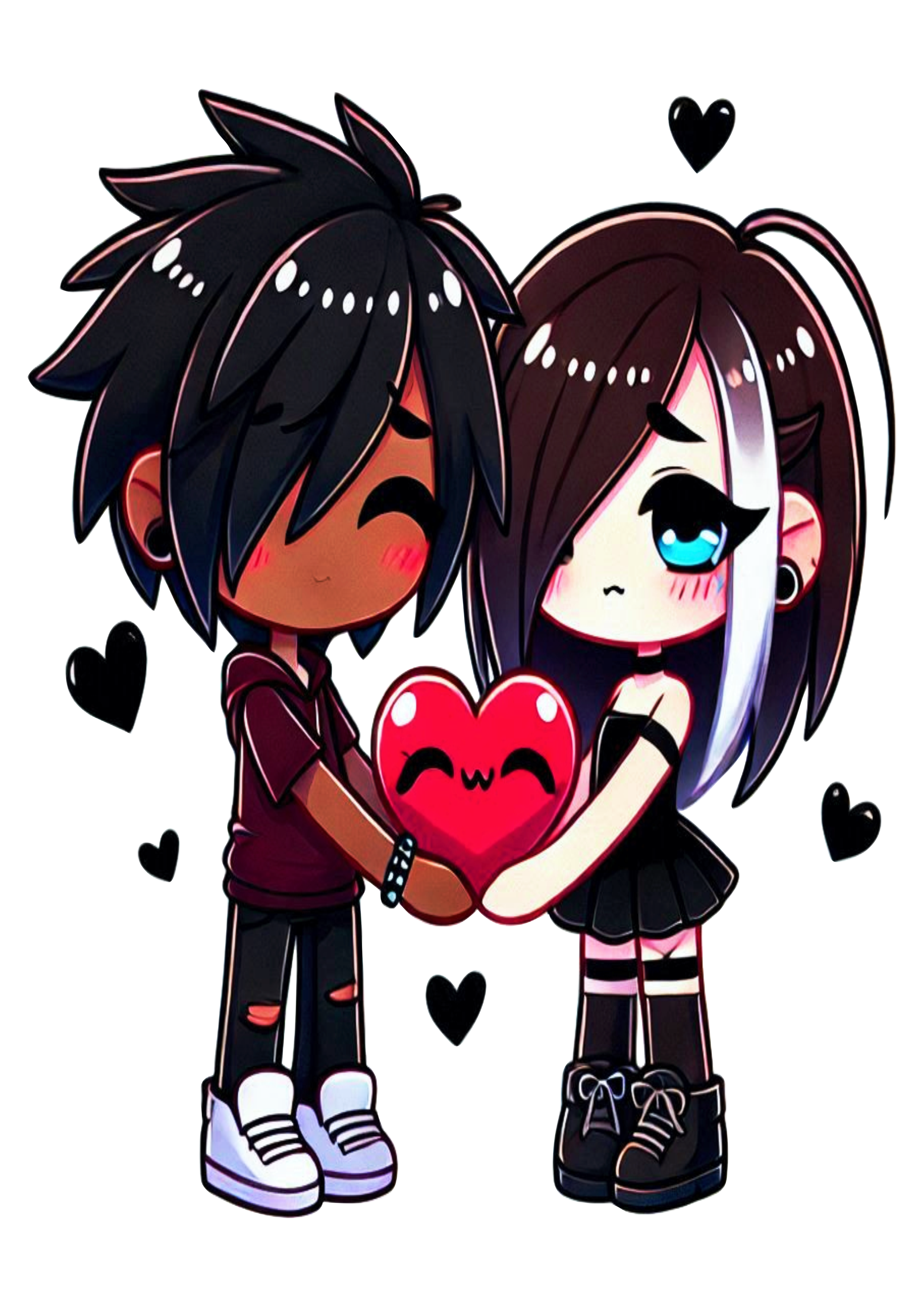 Cute images valentines day emo couple cartoon PNG