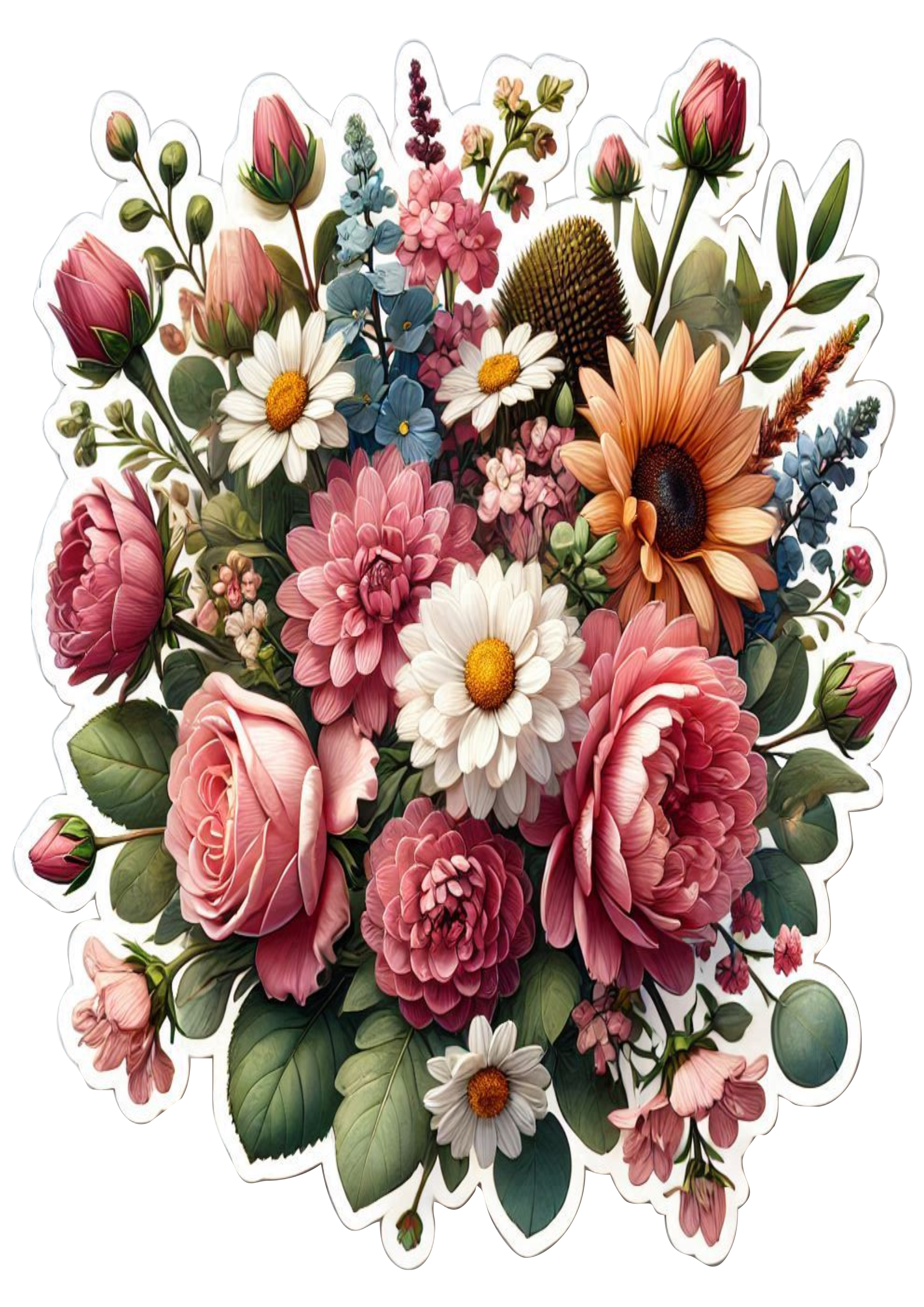 Flower arranging nature decor beatutiful sticker PNG