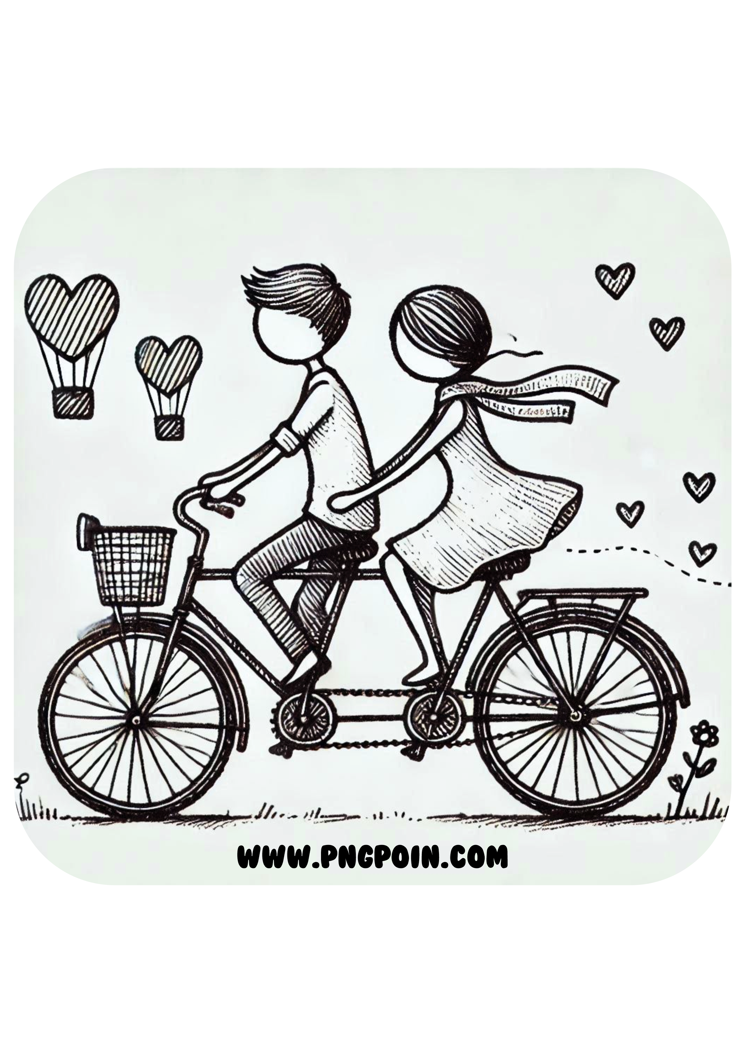 Simple design lovers bike png