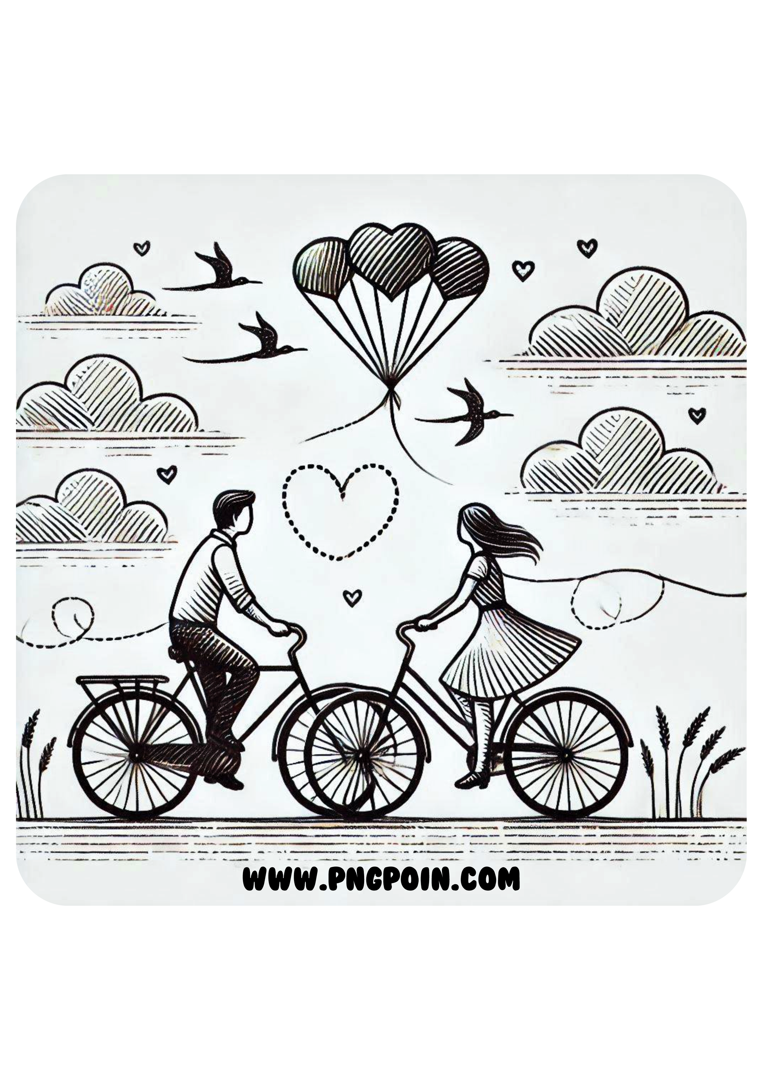 Simple design lovers bike art png