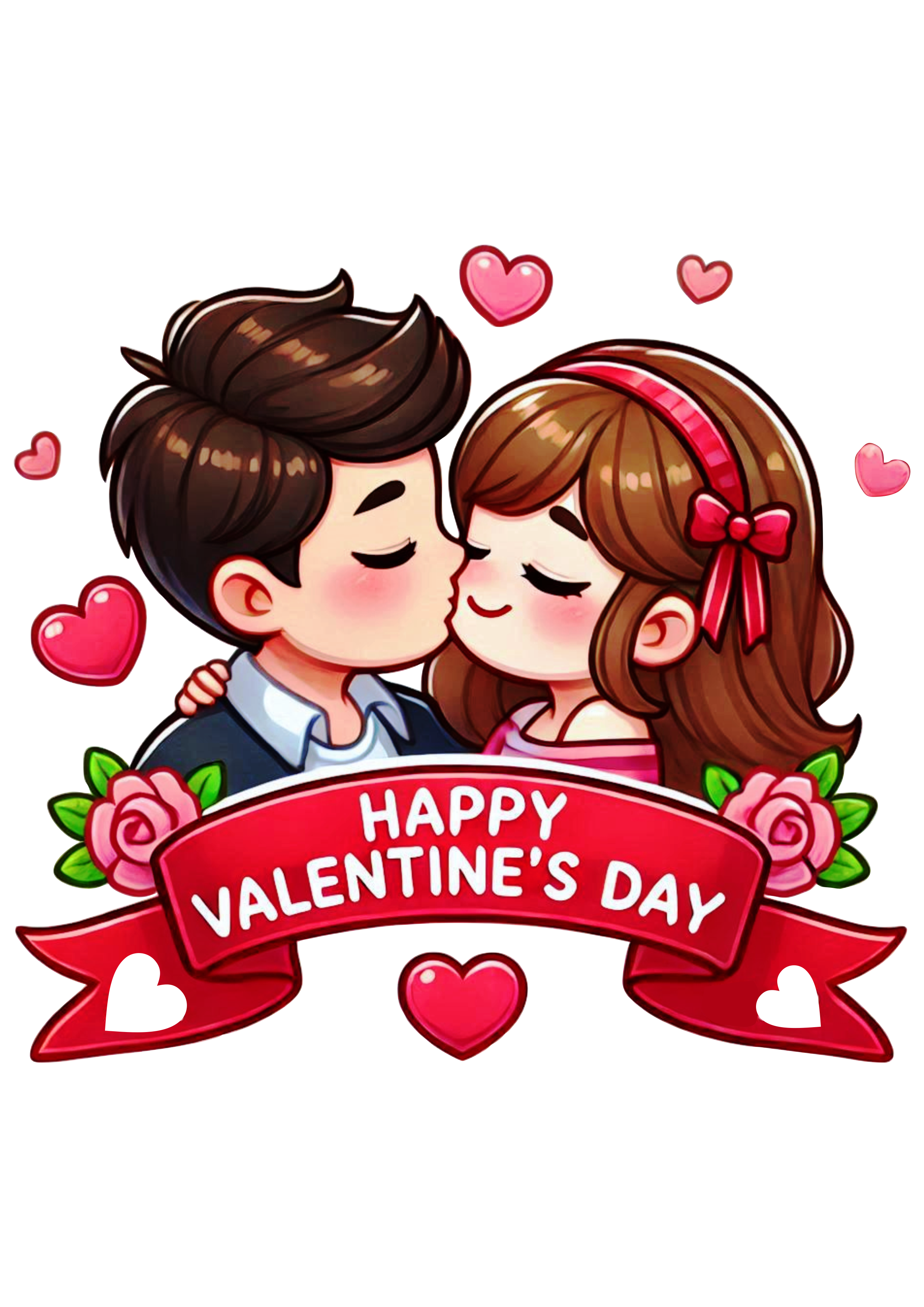 Happy Valentines Day Banner decor cute image kiss png