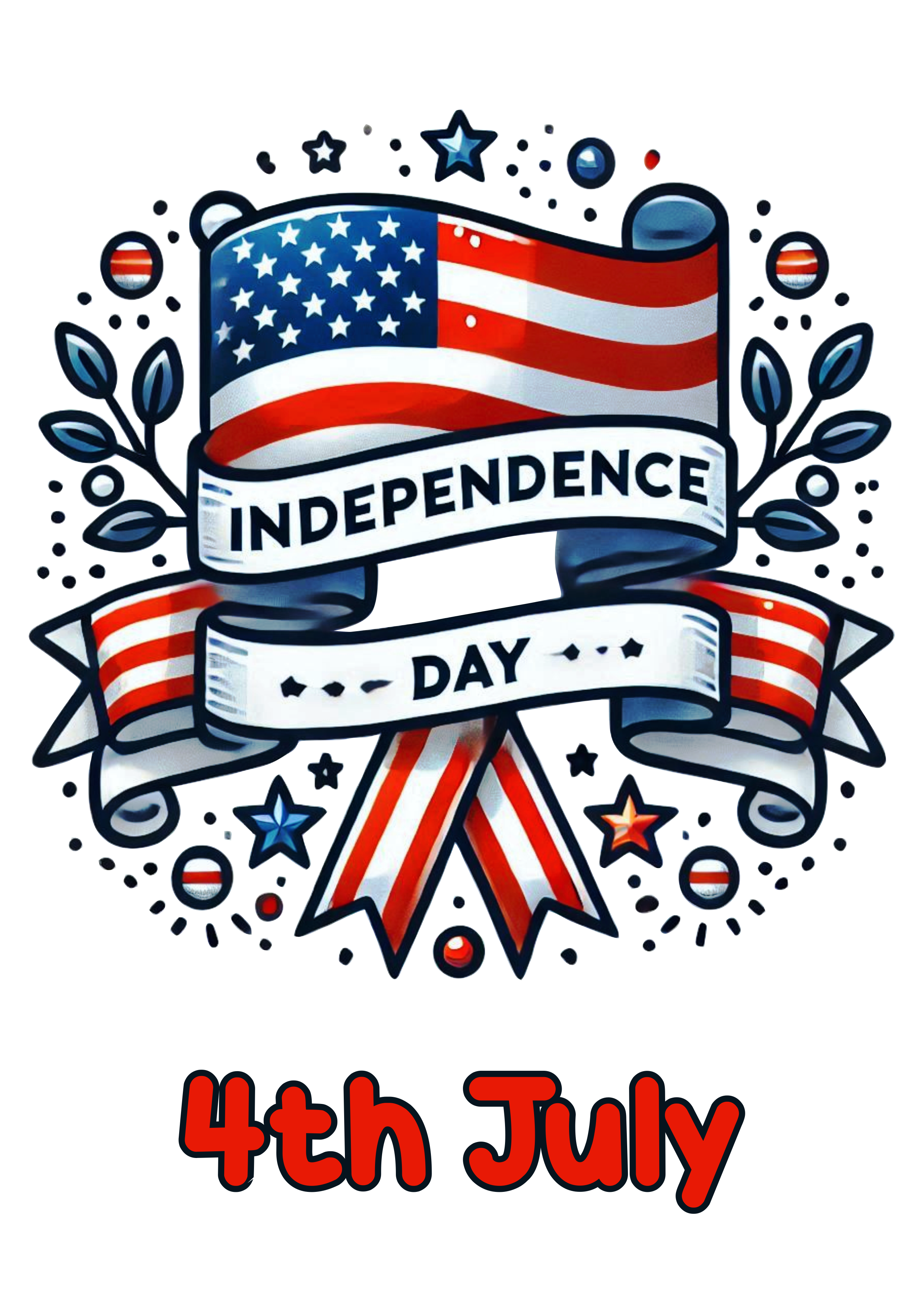 July 4th American Independence Day banner PNG