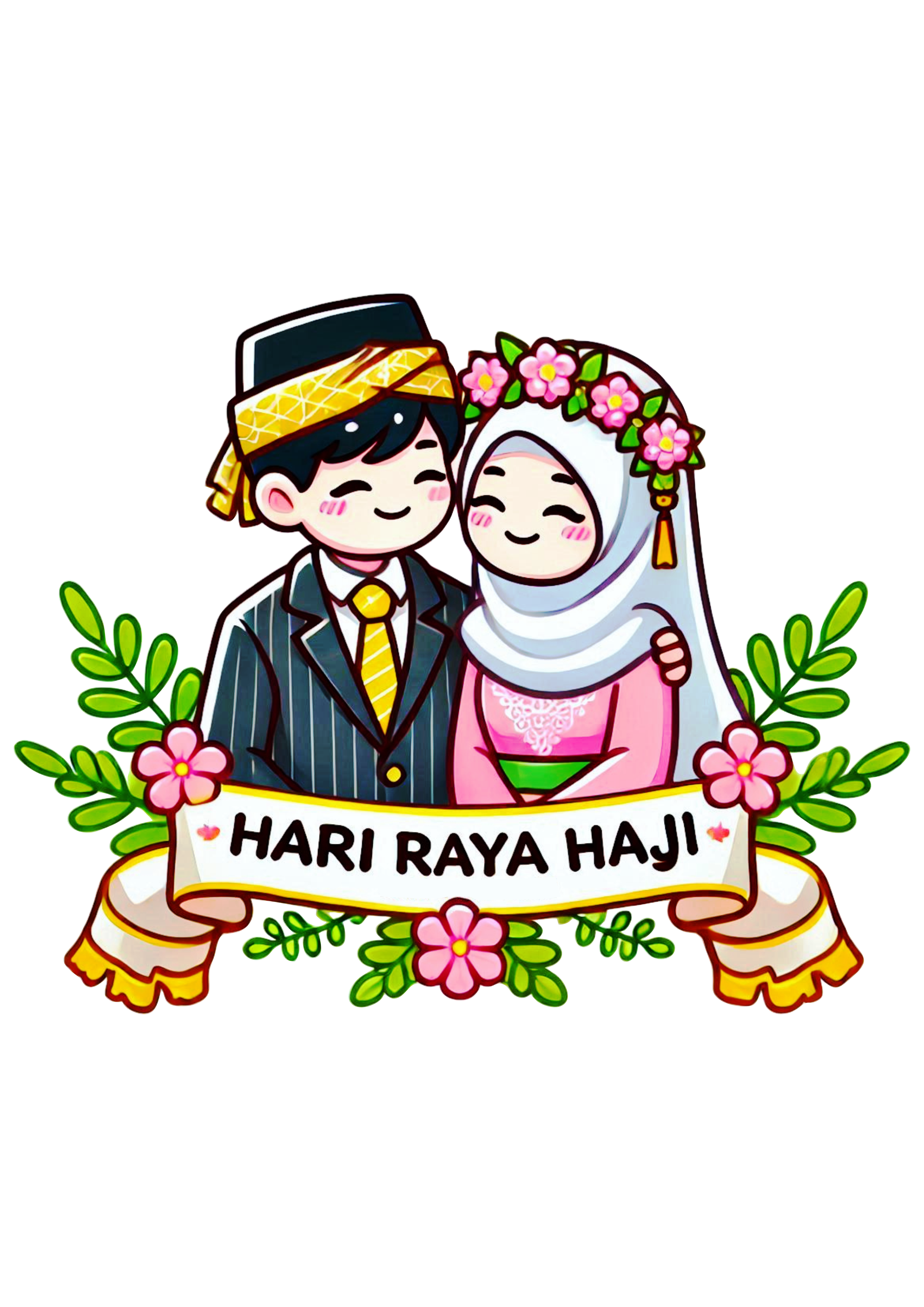 Hari Haya Haji Decoration couple png