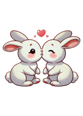 kiss rabbit cute image