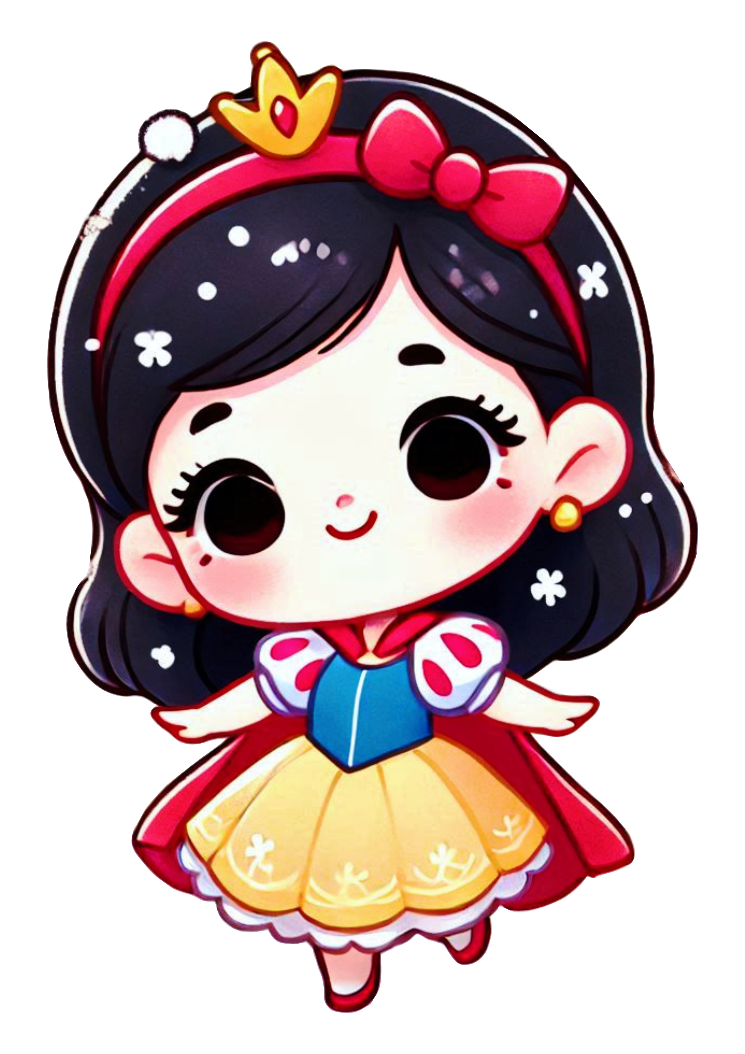 Snow white illustration cartoon simple drawing clipart kids PNG