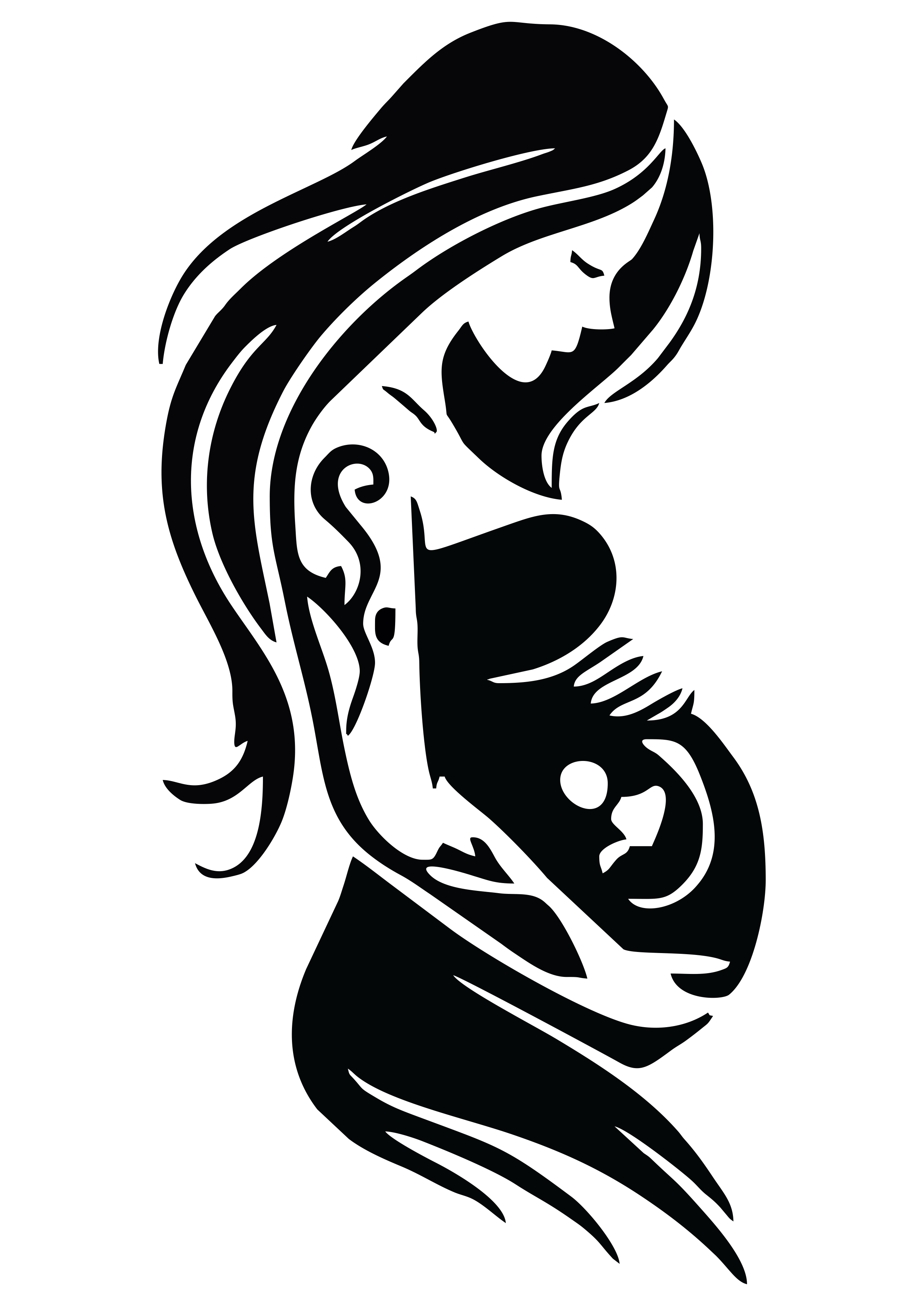 Simple Tattoo Idea Minimalist Pregnant Woman Design PNG