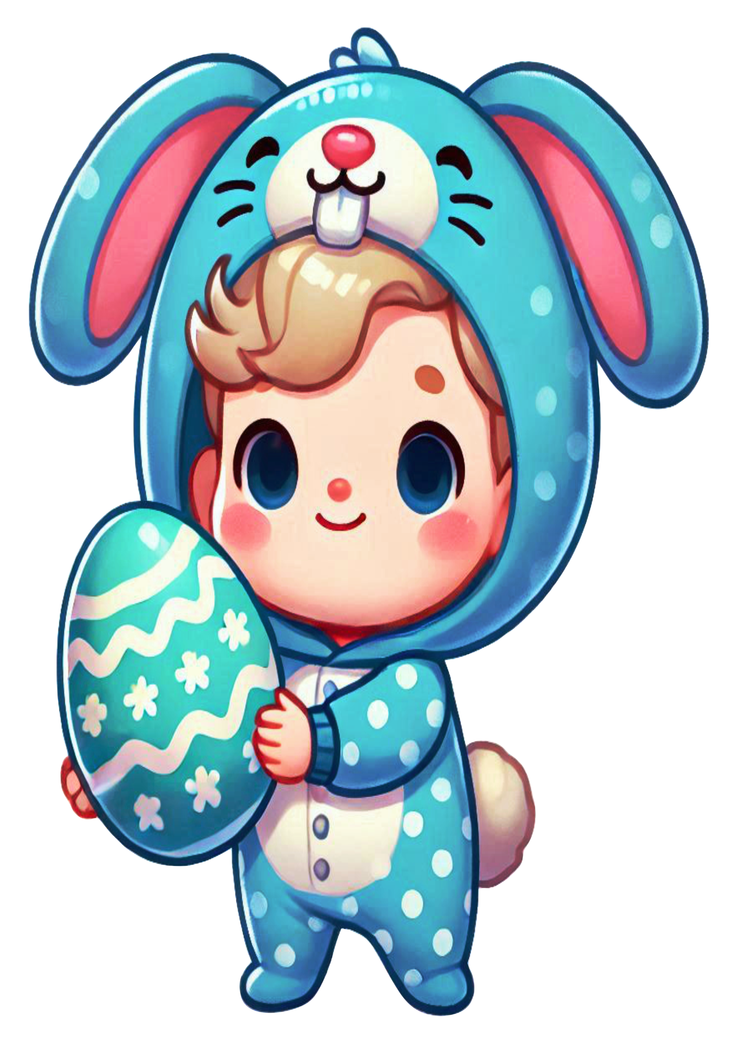 Baby cute bunny costumed happy easter cartoon png