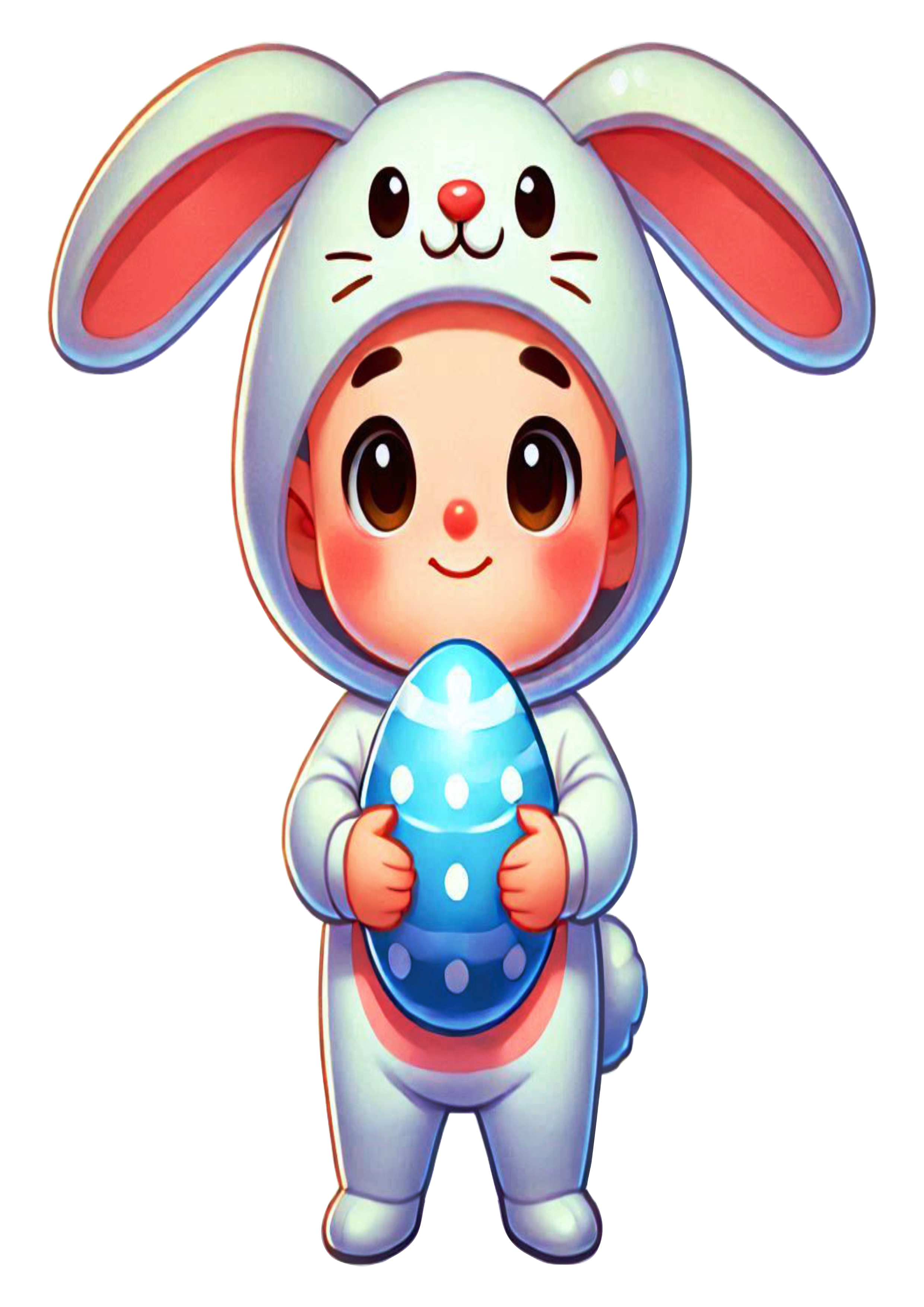 Baby cute bunny costumed happy easter cartoon artwork png