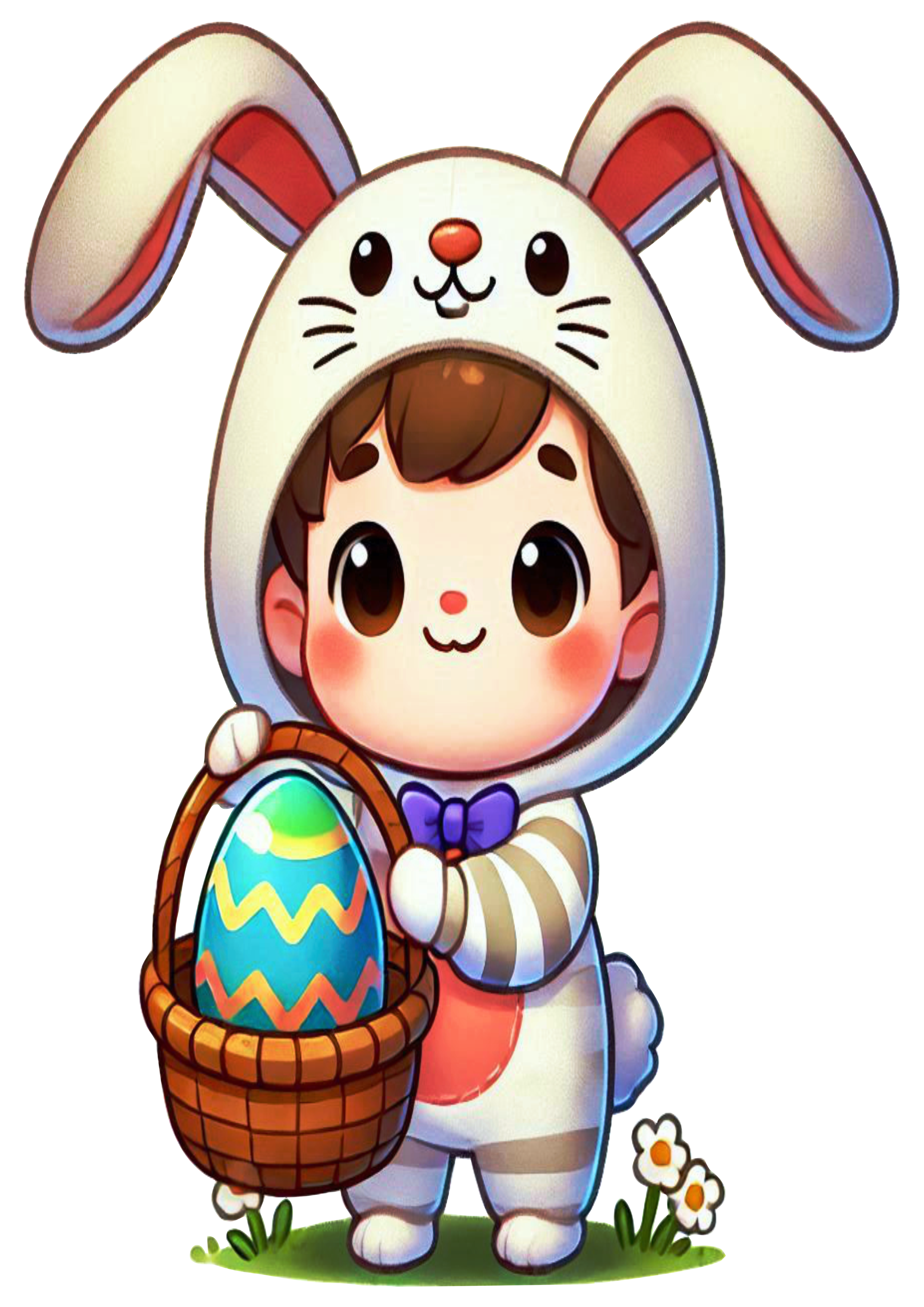 Baby Easter illustration rabiit costumed no background PNG