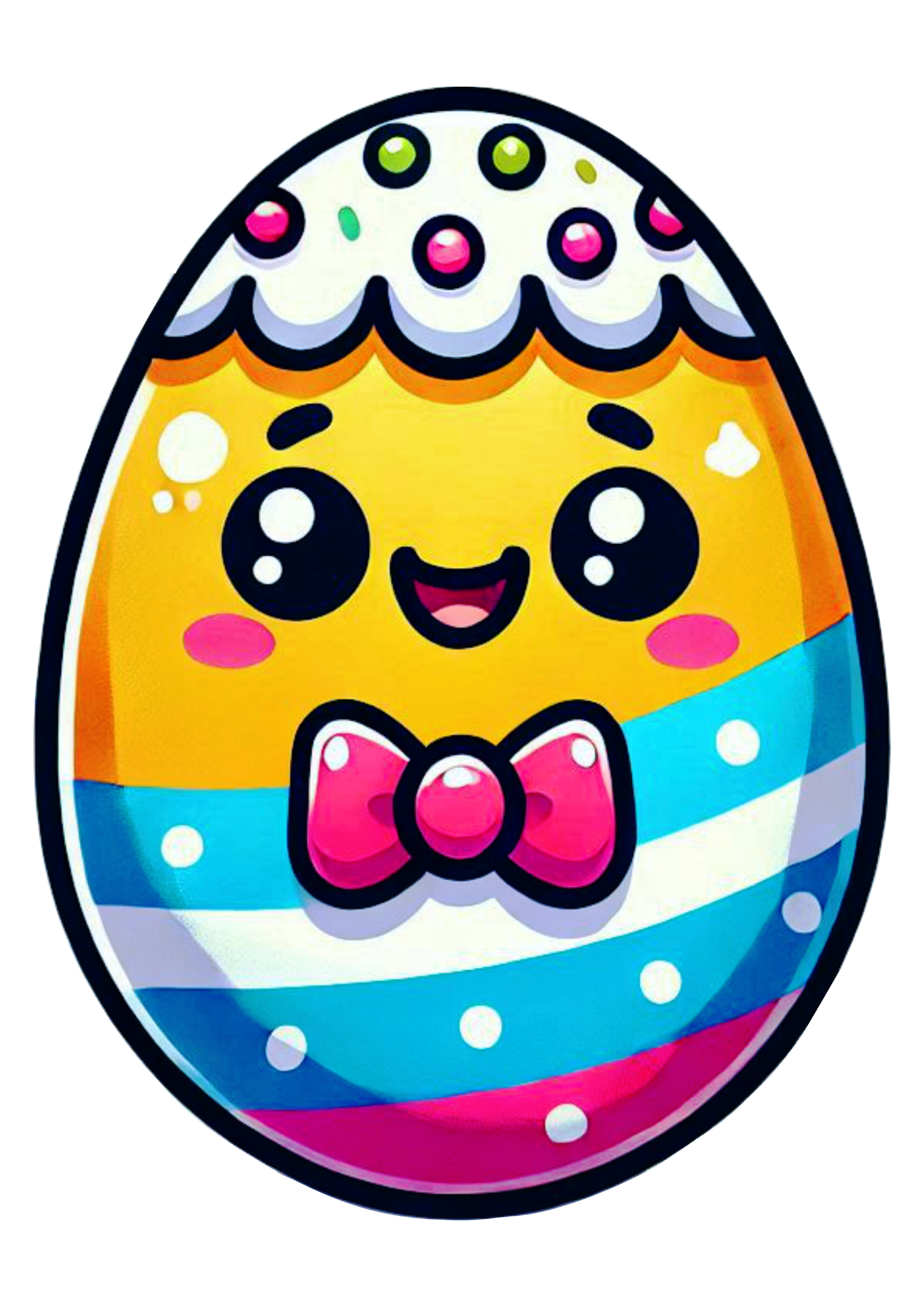 Cartoon easter egg simple drawing color transparente background clipart png