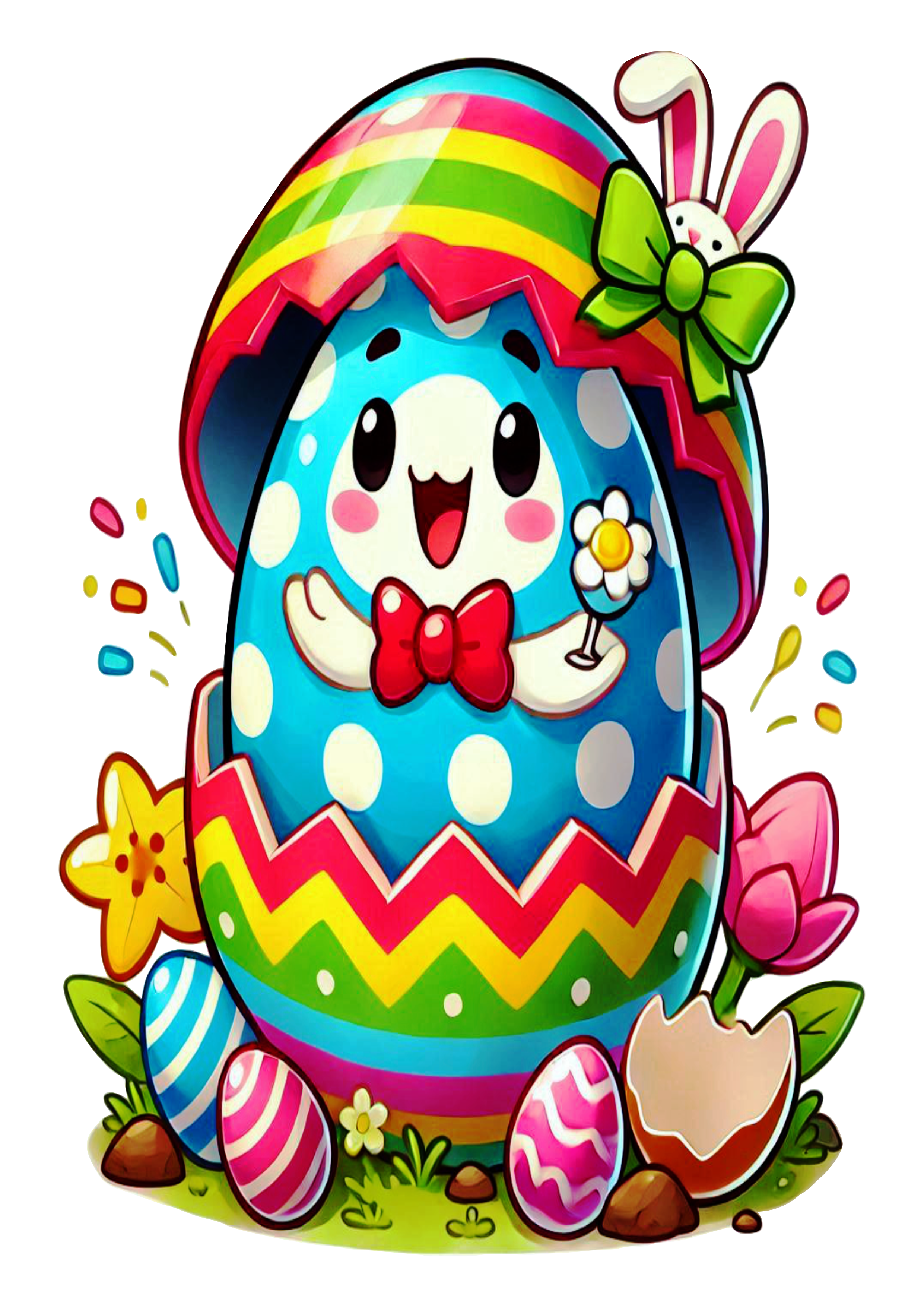 Cartoon easter egg simple drawing color transparente background clipart vector png