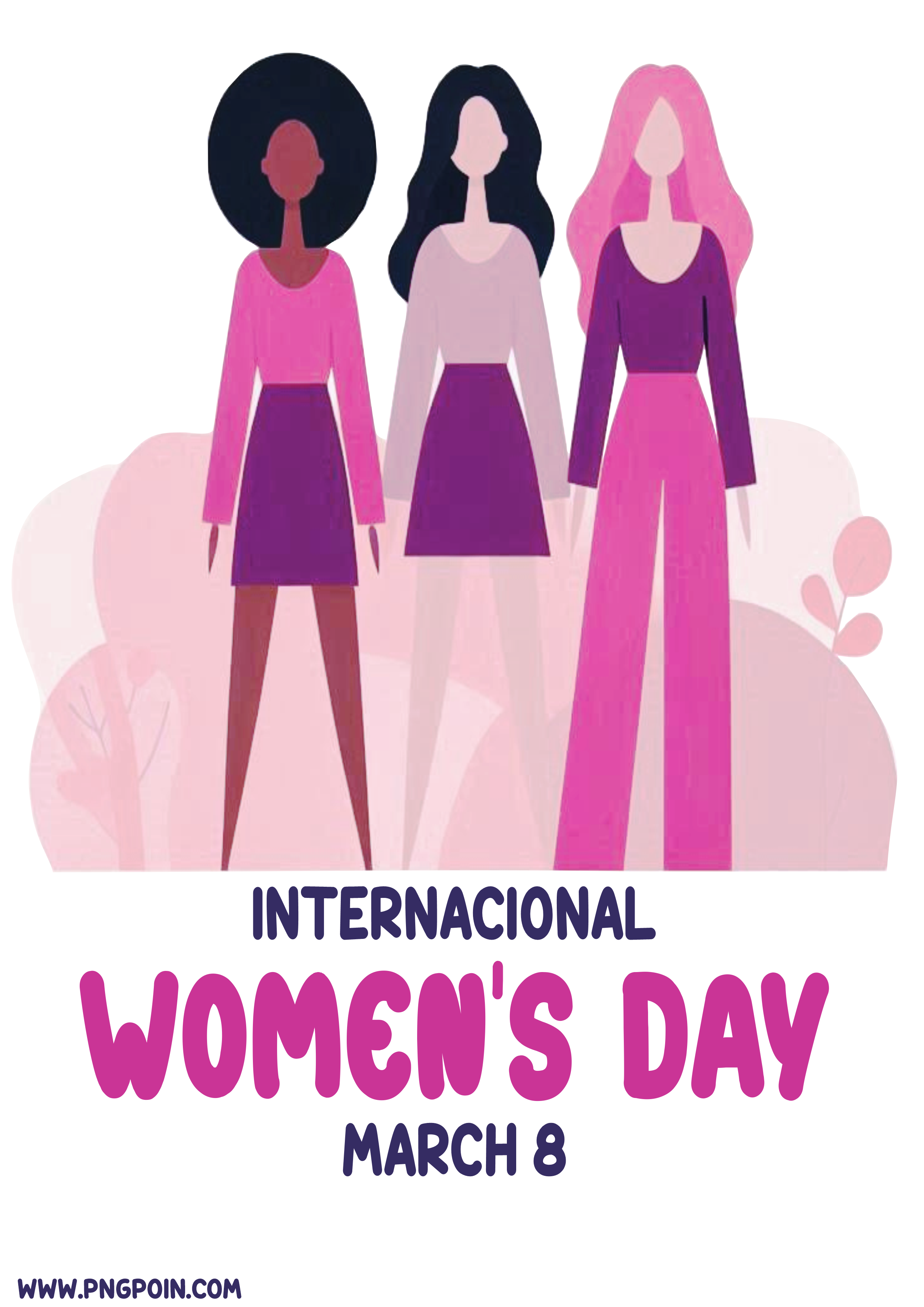 Internacional womens day march PNG simple drawing illustration