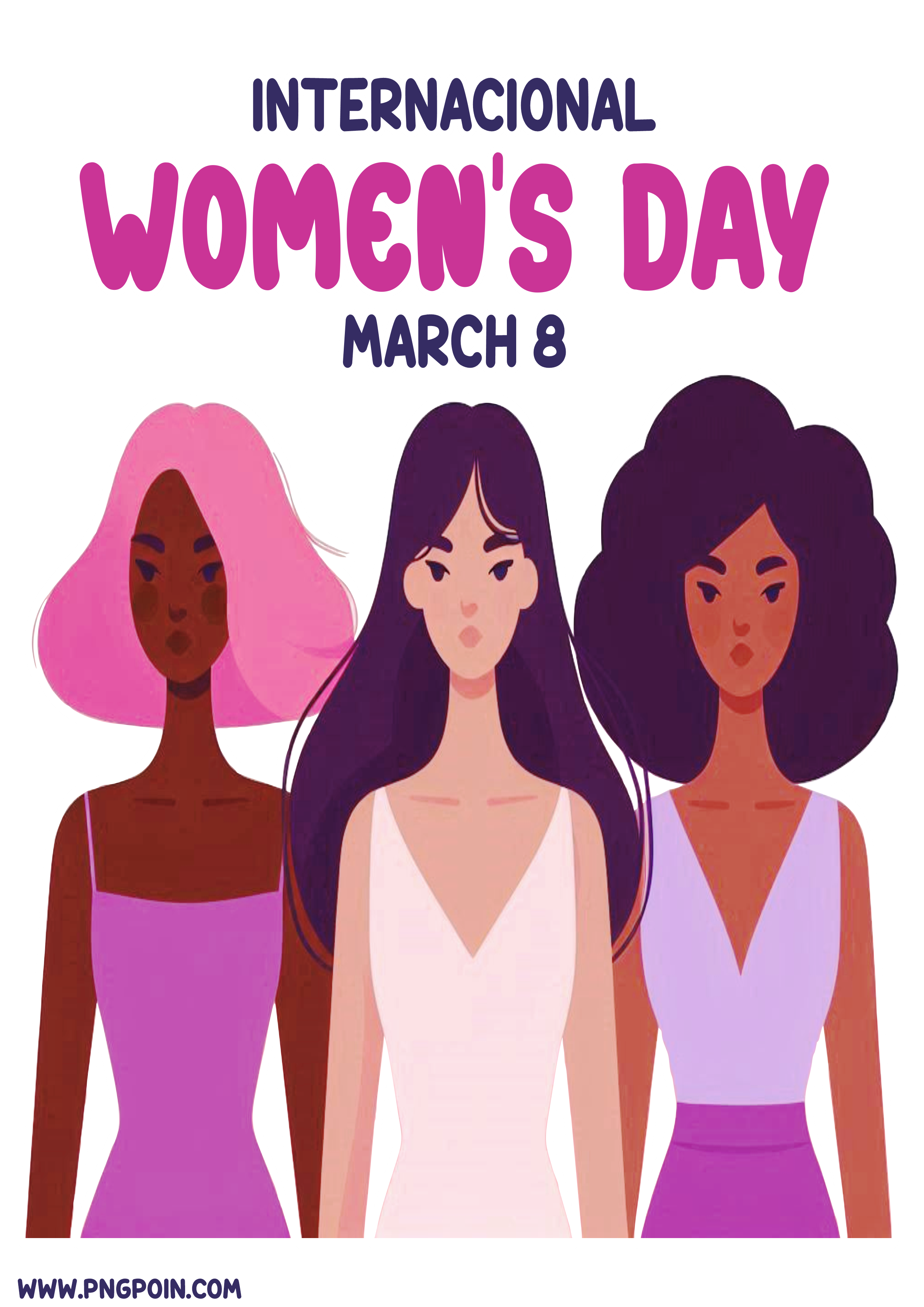 Internacional womens day march PNG simple drawing illustration free download