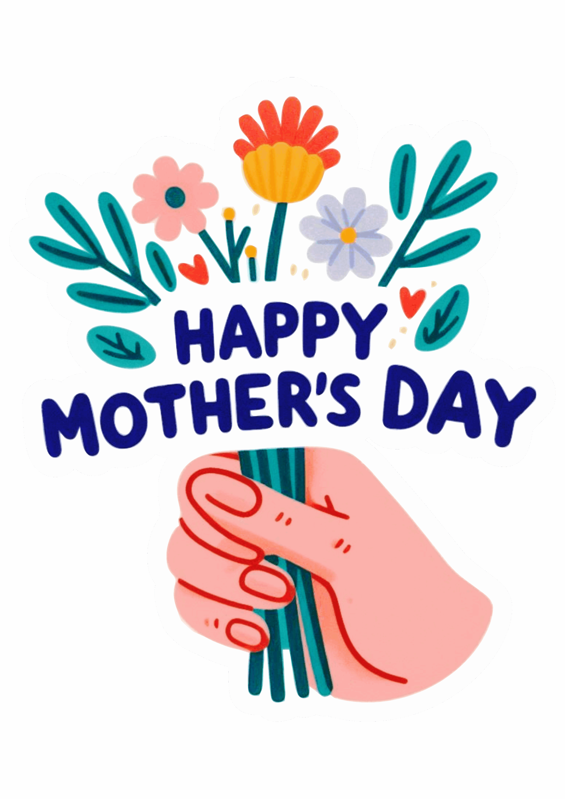 Happy mothers day decoration flowers clipart logo png