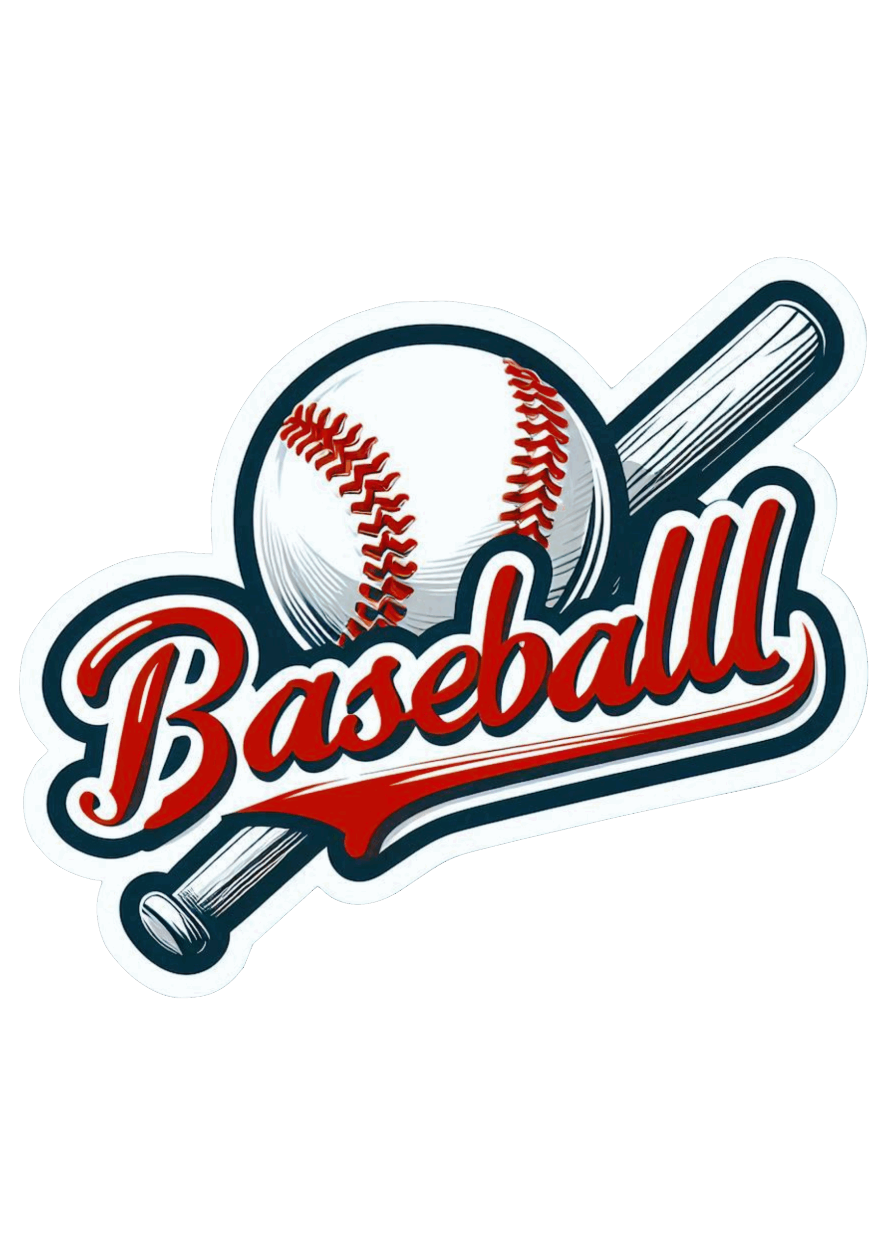 Simple Style Baseball Logo Drawing PNG Image for Projects