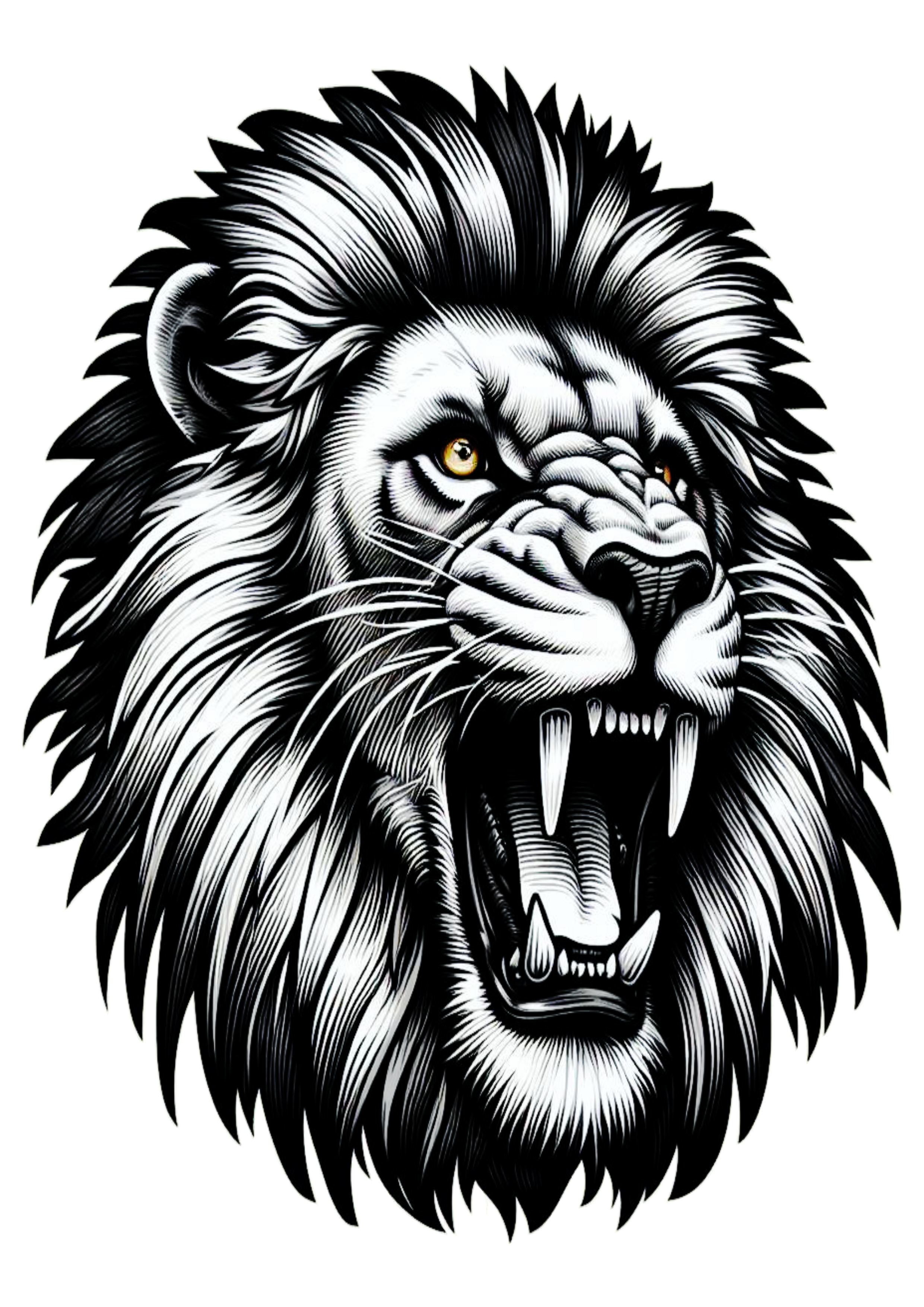 Lion head tattoo design free PNG