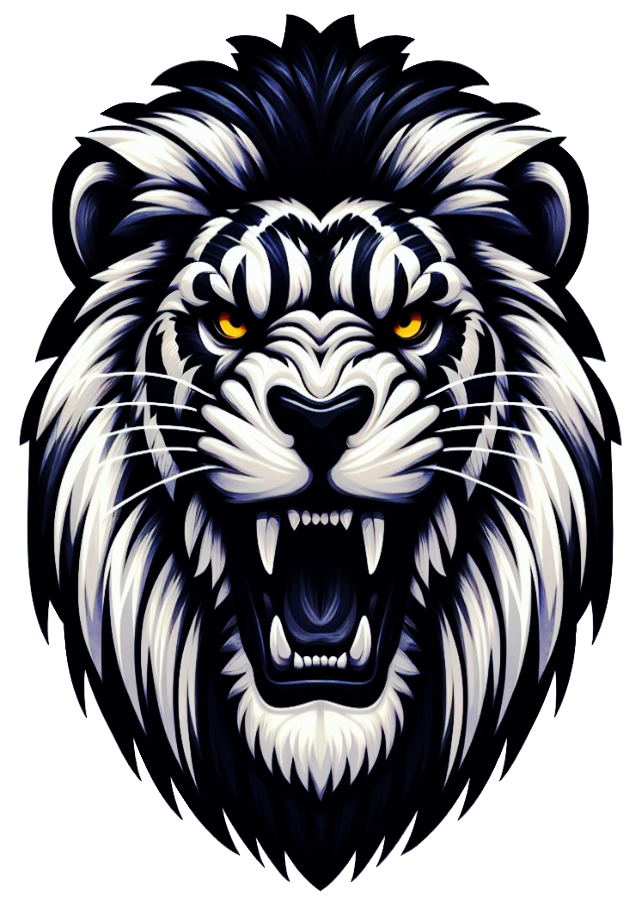 Lion head art in PNG  perfect for tattoos and design