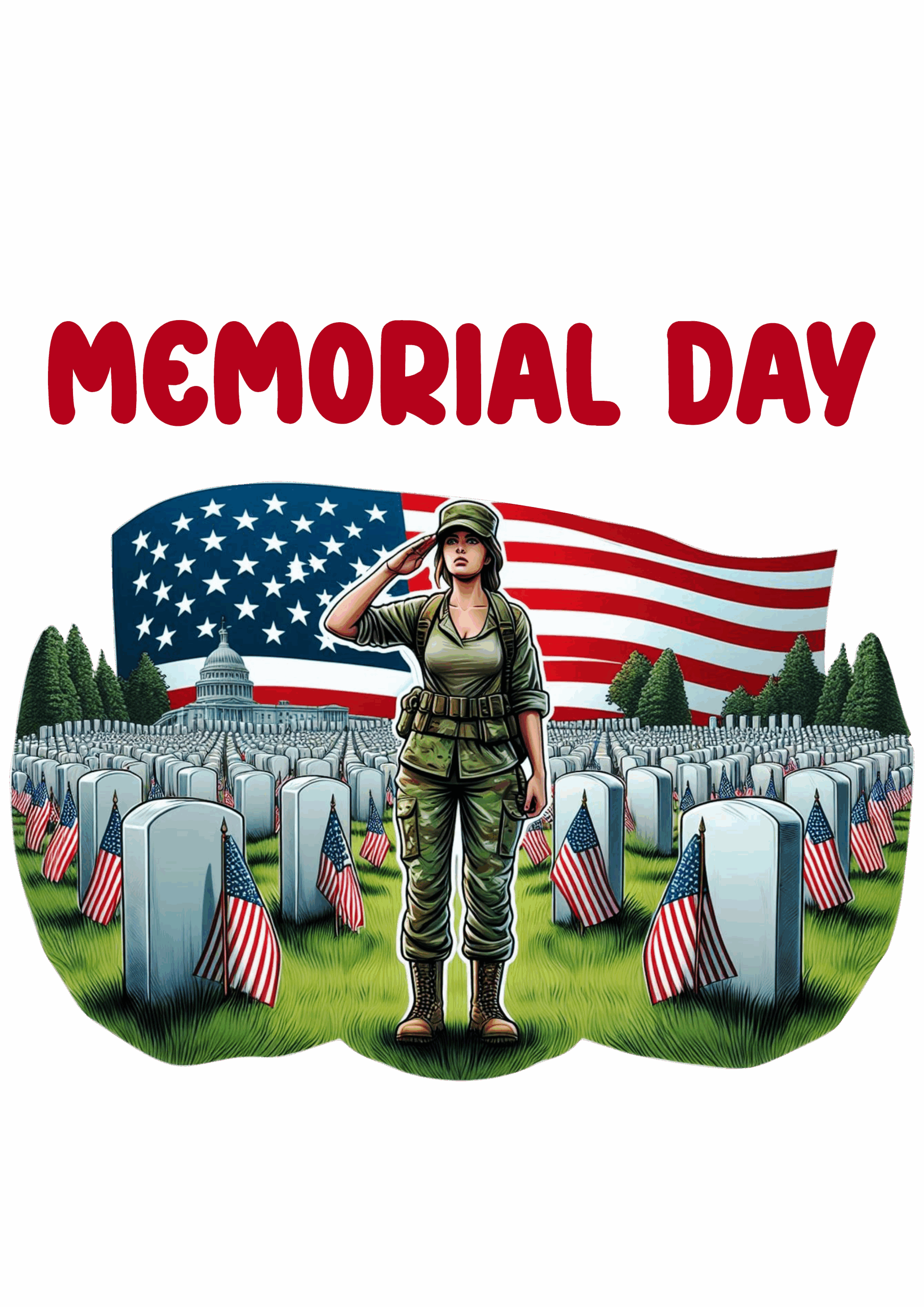 Memorial day may 25 american flag and woman soldier remember and honor png