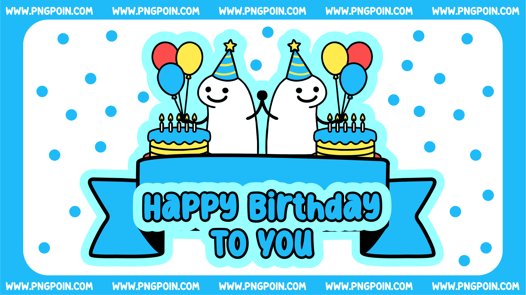 birthday flork of cows blue cake topper 5